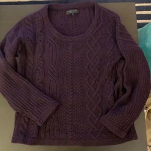 Rag & Bone cable knit sweater - gorgeous eggplant heather color - size M/L